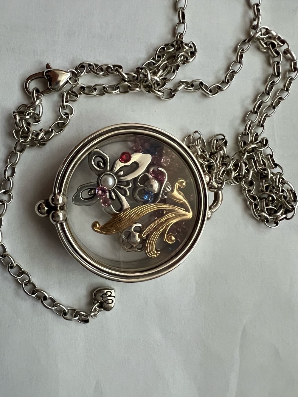 Brighton Flower Duet Shaker Necklace New with pouch.